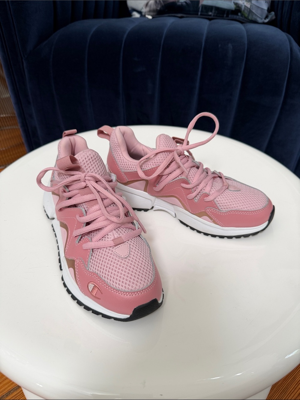 Champion Pink Mesh & Lace-Up Women's Sneakers